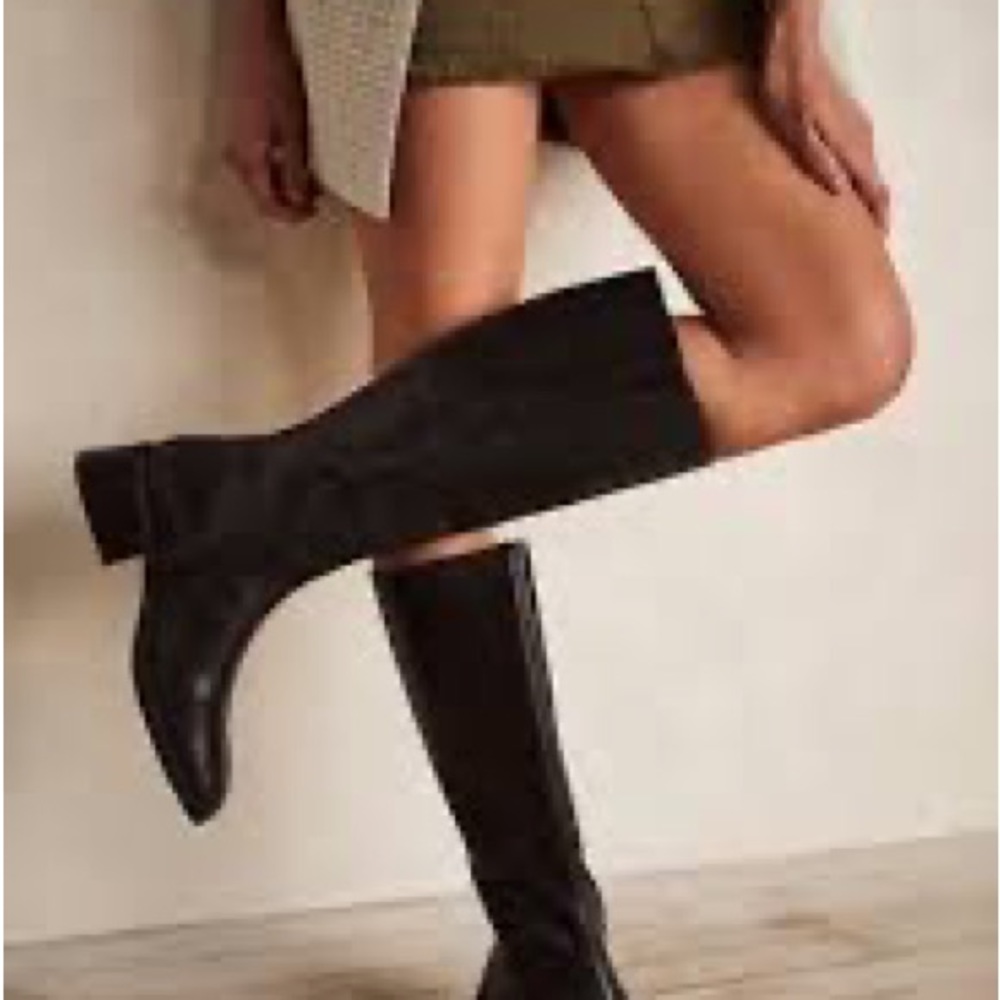 Enzo Angiolini Y-CECE black heeled leather boots, inside zip, 12”girth, size 6.5 - Picture 10 of 11
